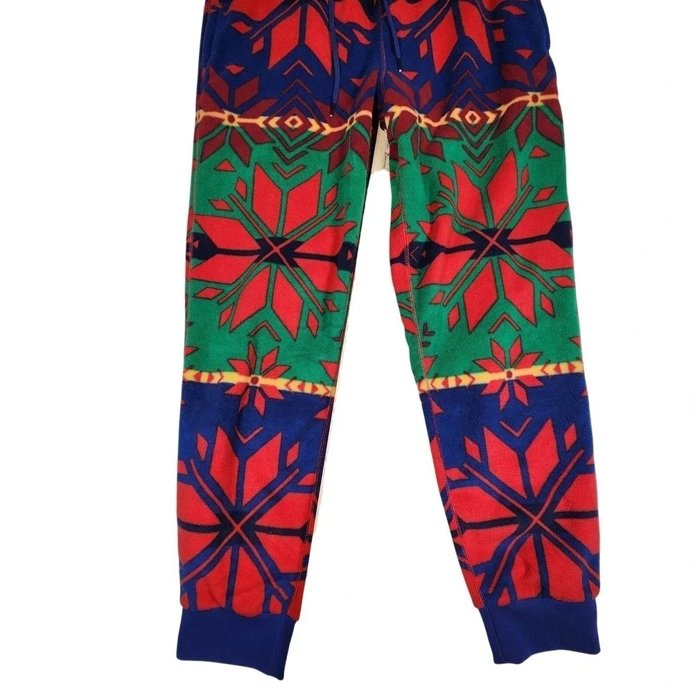 Polo Ralph Lauren Fleece Lounge Pant Festive Holiday Red Green Blue L Nwot  $248